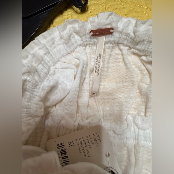 H264 Free People M pp14 L p15 unstretched Ivory Ruffle-Trim Swing Tank Top - Picture 6 of 9